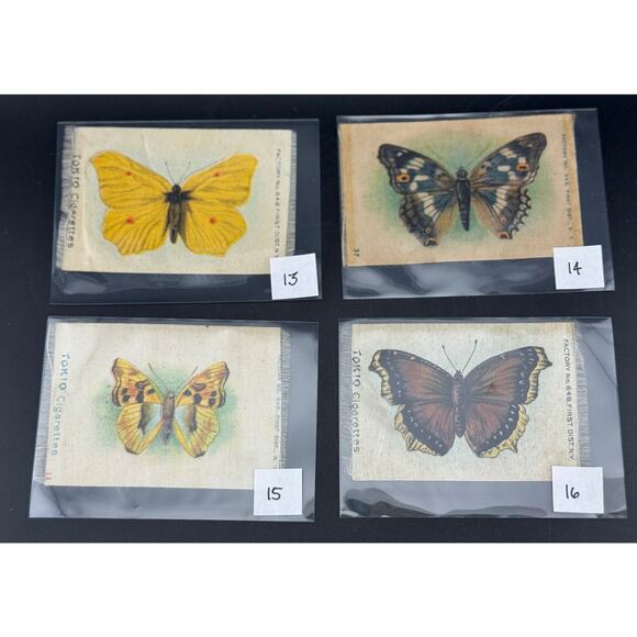 Assorted Antique Tokio Cigarettes Butterfly & Moth Silks - Picture 4 of 9